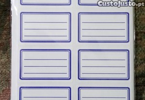 Etiquetas autocolantes para nome ou outras identificações