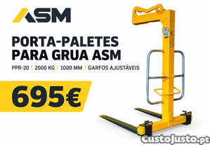 Porta-paletes para grua ASM PPR-20 - 2000kg / 2 Ton - 1000mm / 1 Metro - Garfos Ajustáveis LL29