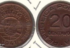 Moçambique - 20 Centavos 1941 - mbc+/bela