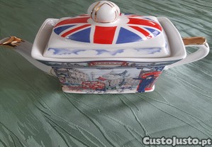Bule em Porcelana James Sadler - Piccadily Londres Antiga Coleção