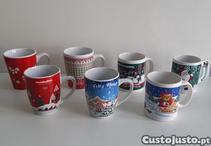 Lote 7 Canecas Porcelana Diferentes Decor Natal Colecção