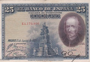 Nota de 25 pesetas de 1928