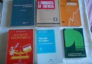 Vários livros de Gestão económica e a conquista da energia