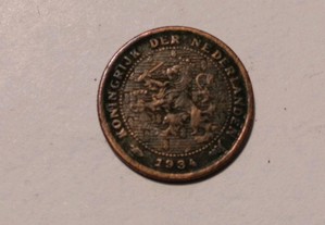 Moeda de meio cêntimo 1934 Holanda