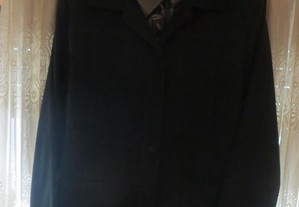 Camisa cinzenta, tecido aveludado - 42 XL - Rigorosamente como Novo