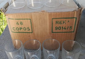 48 Copos Vidro CRISAL (Marinha Grande) Adquiridos em 1974-Nunca Usados