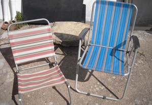 Cadeiras praia / campo antigas como novas