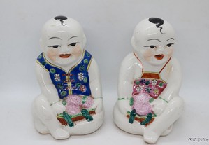 Grandes Bebes Porcelana Chinesa Decoração Policromática 15 cm