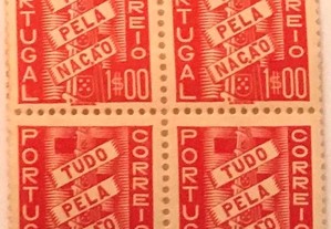 Quadras de selos novos de 1$00 - Tudo pela Nação - Portugal - 1935
