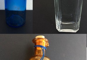 3 Antigos frascos de medicamentos