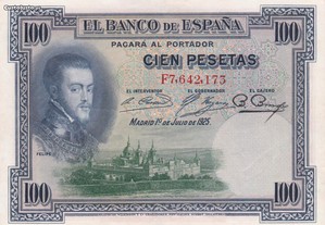 Nota de 100 pesetas de 1925