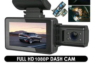 Câmera Condução Dash Cam 1080P HD 3" 130 W, detecção de movimento, com 2 câmeras