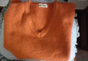 Colete, cor laranja,80% lã(c/novo)