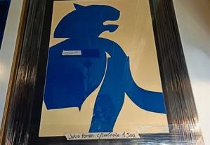 Serigrafia Júlio Pomar Tigre Azul