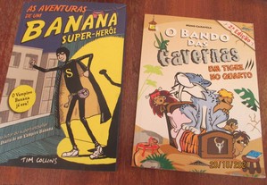 2 livros juvenis - AS aventuras de um banana/ O bando das cavernas