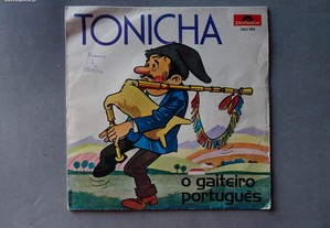 Disco vinil single Tonicha - O Gaiteiro Português / Sericotalho, bacalhau, azeite e alho