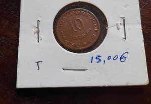 Moeda 10 centavos Timor 1958