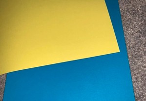 Cartolina 300gr. Face azul e verso amarelo (25 unidades)