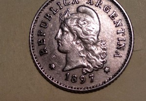 Moeda 10 centavos 1897 da Argentina