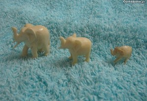 3 Miniaturas elefantes marfim antigo, Africa