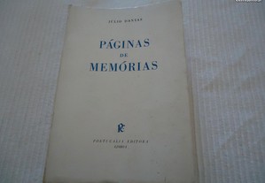 Livro -Páginas de Memórias -Júlio Dantas 1968