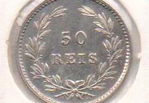 D. Luís - 50 Reis 1876 - bela/soberba prata