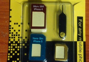 Adaptador Nano Sim em Micro Sim e Sim Standard -