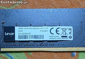 Ram Lexar 16gb 3200AA. DDR4