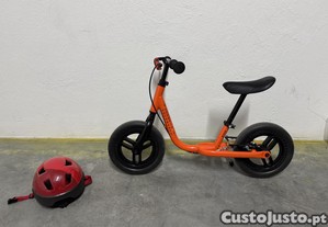 Bicicleta aprendizagem criança 10 polegadas e capacete