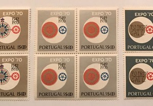 3 quadras selos Exposição Mundial Osaka - 1970