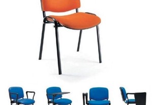 Cadeira Visitante Multiusos Revestida Tecido / Pele Sintética Novo