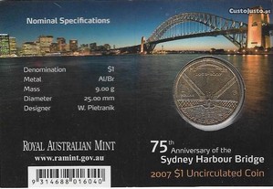 Austrália - "1 Dollar - 2007 - Harbour Bridge" - Moeda