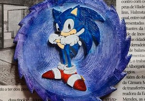 Medalha do Sonic - pintada à mão (nova)