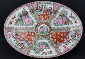 Travessa porcelana da China decoração Mandarim, anos 60/70