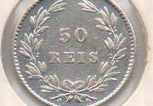 D. Luís - 50 Reis 1863 - bela/soberba prata