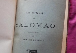 As Minas de Salomão. Rider Haggard. Tradução revista por Eça de Queiroz 1902.
