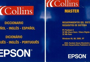 CD-ROM Dicionário Collins Esp-Ing-Esp e Pt-Ing-Pt