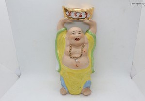 Buda da Sorte e Fortuna Porcelana Chinesa 25 cm