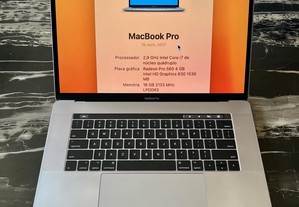 MacBook Pro 15 polegadas 2017 (i7 2.9Ghz/16GB/512GB/Radeon 560 4GB)