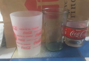 3 copos da Coca Cola de Espanha