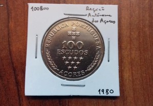 Moeda 100$00 1980 Reg. Aut. dos Açores