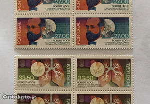 Série 2 quadras selos 1. cent. Robert Koch - 1982