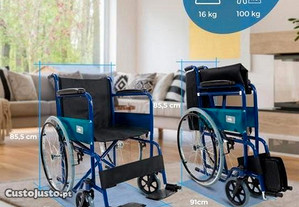 Cadeira de rodas grandes Alcazar, dobrável, ortopédica