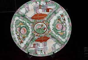 Prato decorativo porcelana chinesa mandarim 25 cm