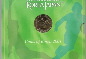 Coreia do Sul - Carteira - 2001 - "Mundial de Futebol Coreia-Japão" - Moedas