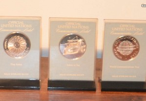 Medalas da ONU (Nações Unidas), em prata de Lei
