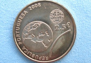 Moeda 2,5 euro Jogos Olímpicos Pequim 2008 nova