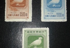 3 Stamp's Northeast China "Peace Dove" (1950)