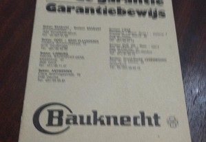 Bauknecht certificado de garantia vintage