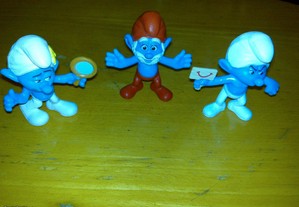 estrunfes - smurfs (3 bonecos) mcdonald´s